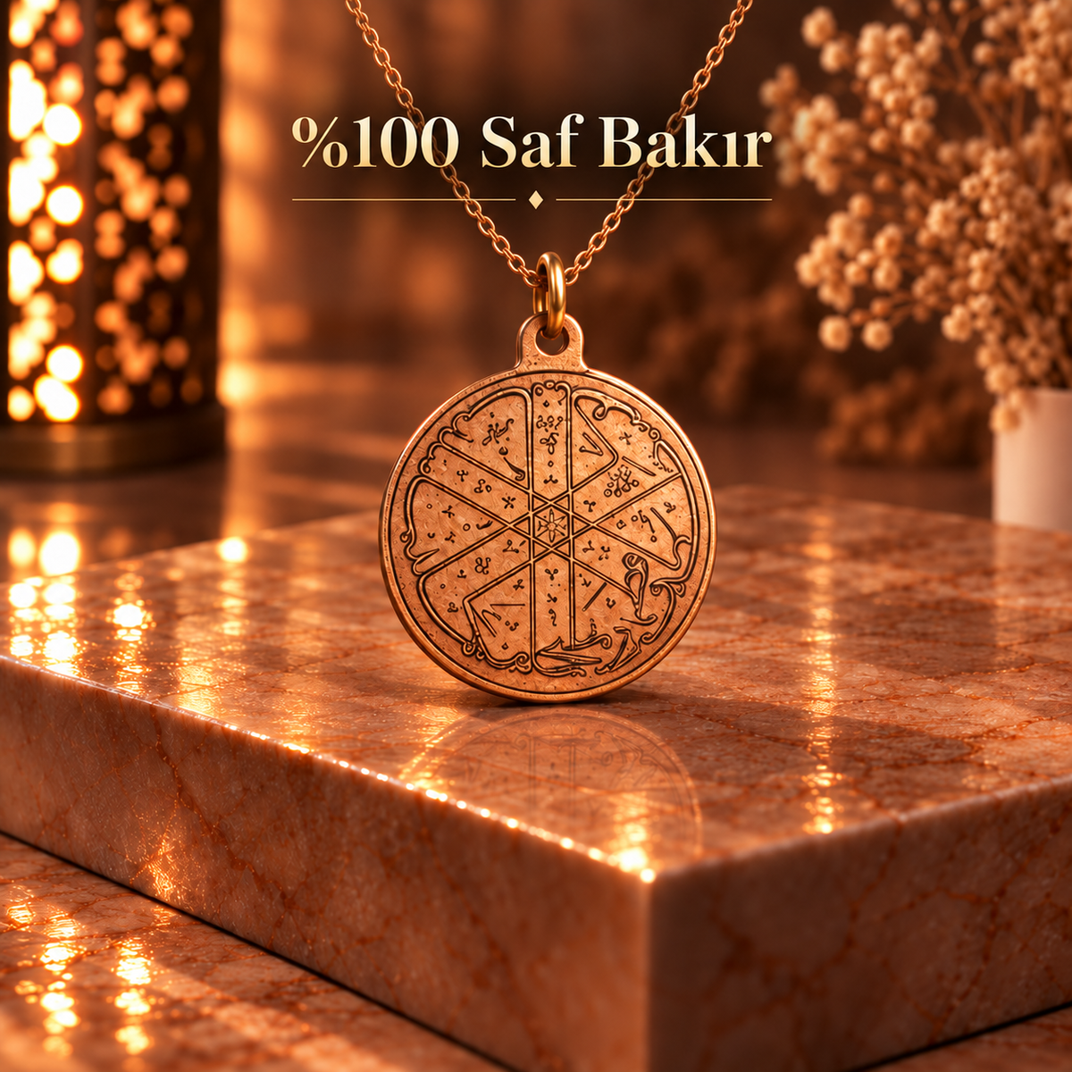 Ashabı Kehf İsimleri Saf Bakır Kolye