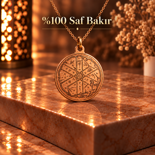 Ashabı Kehf İsimleri Saf Bakır Kolye